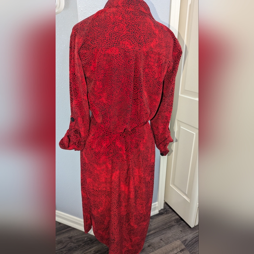 Red Button-Up Dress - Picture 3 of 5